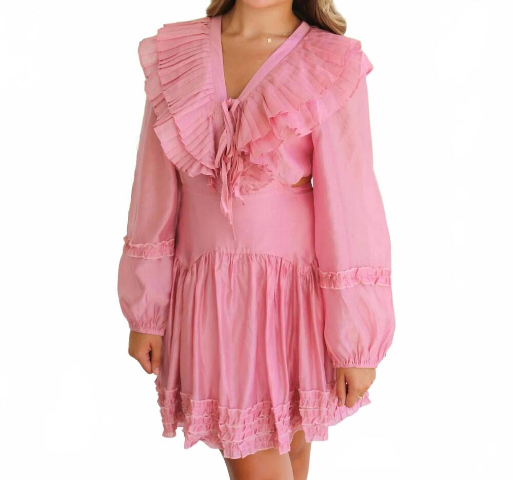 NEW INA FASHION berry sweet ruffle dress in pink